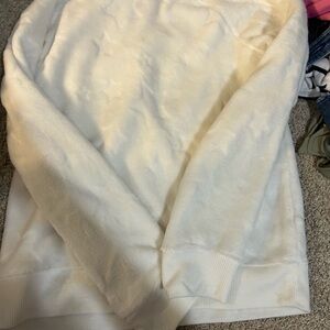 Cat & Jack White Crew Neck Sweater Soft Knit Classic Design